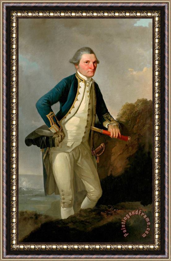 John Webber Portrait of Captain James Cook Framed Painting