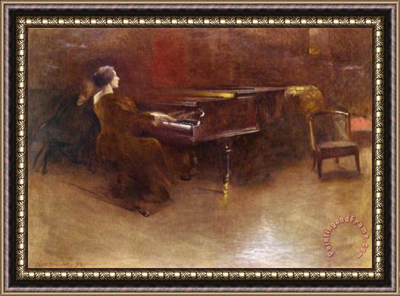 John White Alexander At The Piano Framed Painting