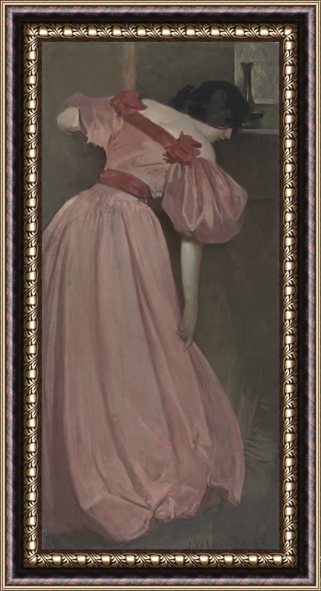 John White Alexander Portrait Study in Pink (the Pink Gown) Framed Print