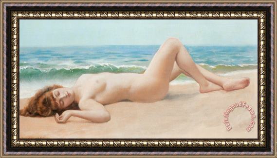 John William Godward Nude on The Beach Framed Print
