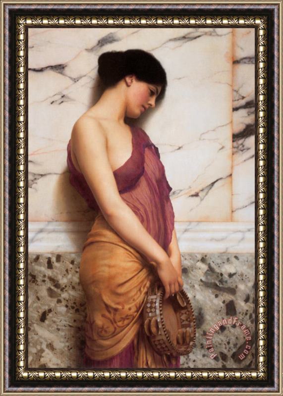 John William Godward The Tambourine Girl Framed Painting