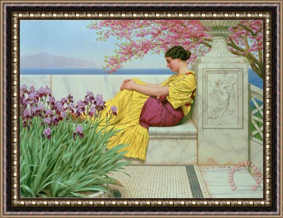 John William Godward Under the Blossom that Hangs on the Bough Framed Painting