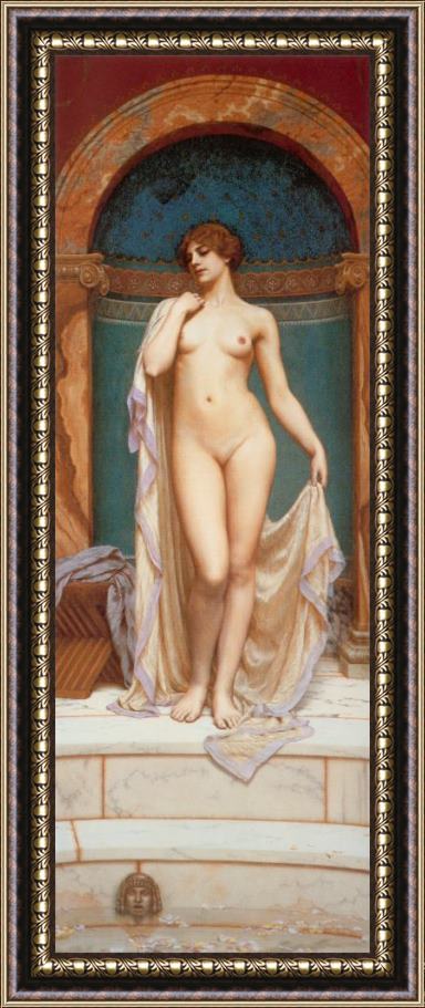 John William Godward Venus at The Bath Framed Print