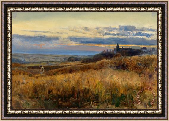 John William Inchbold Cornfield at Sunset Framed Painting