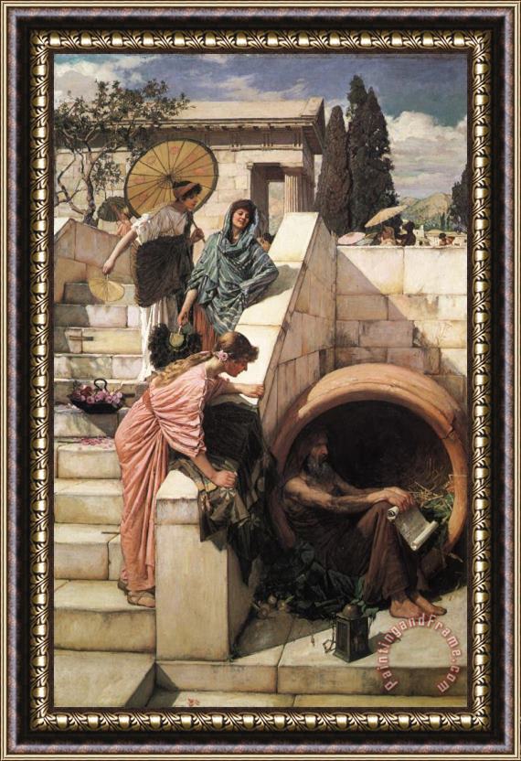 John William Waterhouse Diogenes Framed Painting