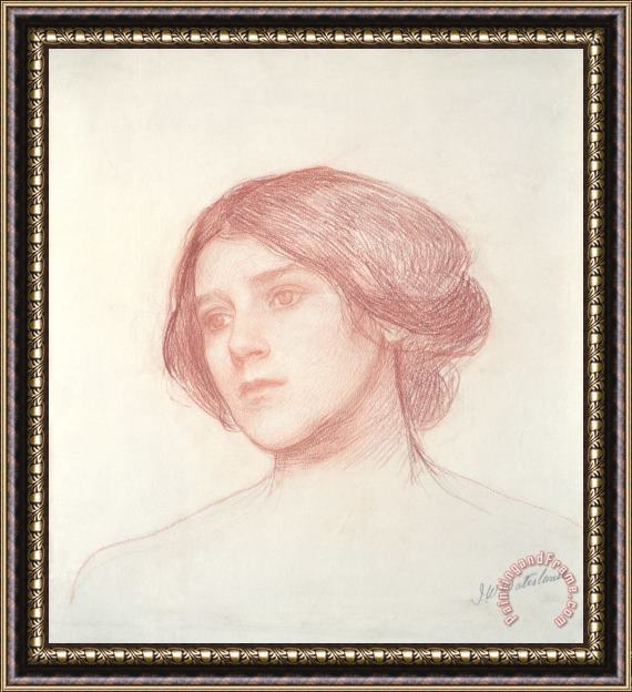 John William Waterhouse Head of a Girl Framed Painting