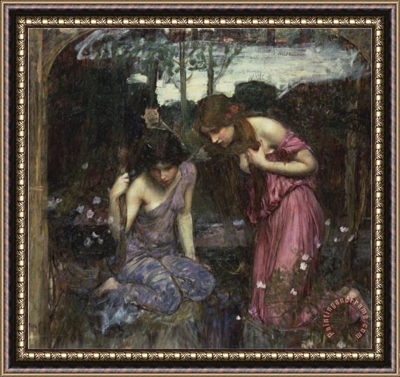 John William Waterhouse Nymphs Finding The Head of Orpheus Framed Painting
