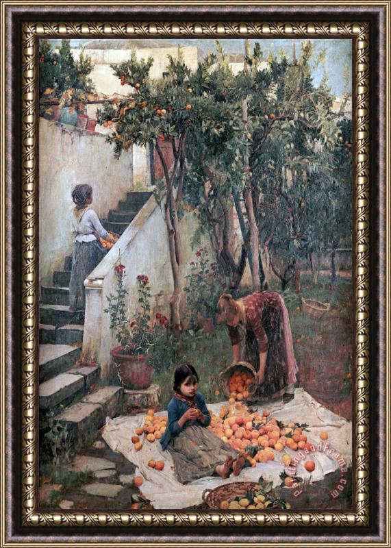 John William Waterhouse The Orange Gatherers Framed Painting