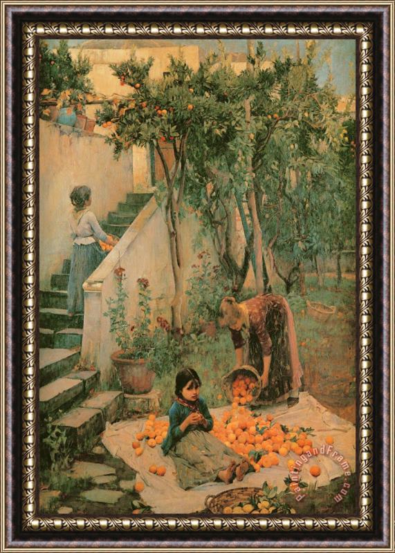 John William Waterhouse The Orange Gatherers Framed Painting