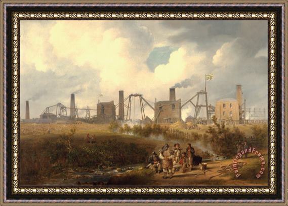 John Wilson Carmichael A View of Murton Colliery Near Seaham, County Durham Framed Painting