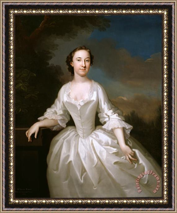 John Wollaston Portrait of Lucy Parry, Wife of Admiral Parry Framed Painting