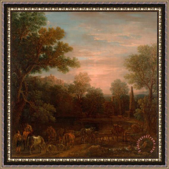 John Wootton Classical Landscape Evening Framed Print
