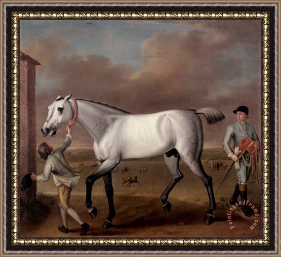 John Wootton The Duke of Hamilton's Grey Racehorse, 'victorious,' at Newmarket Framed Painting