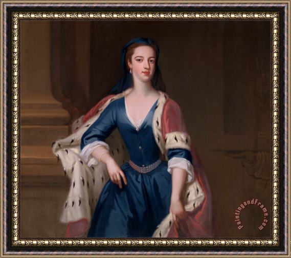 Jonathan Richardson the Elder Lady Anne Cavendish (daughter of Elihu Yale ?) Framed Print