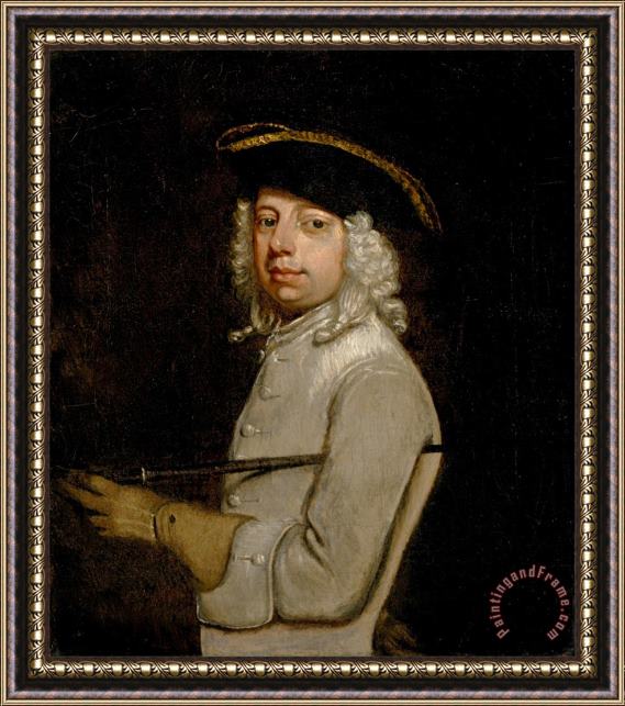 Jonathan Richardson the Elder Portrait of The Artist Framed Painting