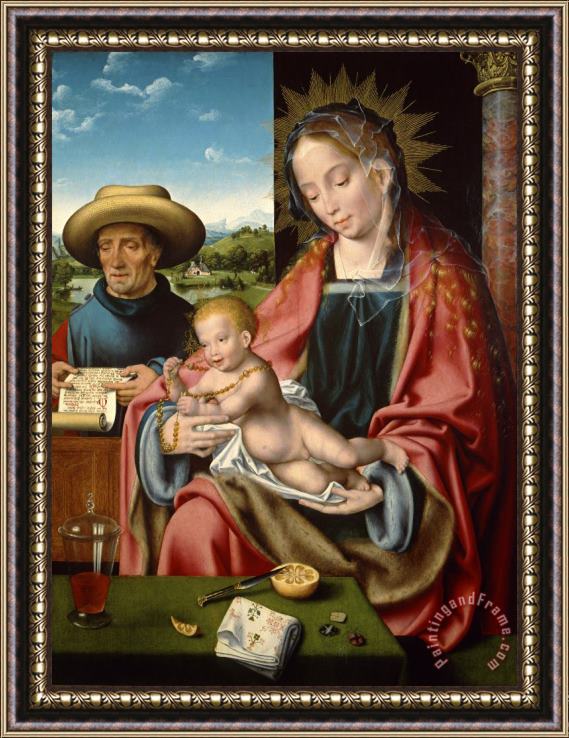 Joos van Cleve The Holy Family Framed Painting