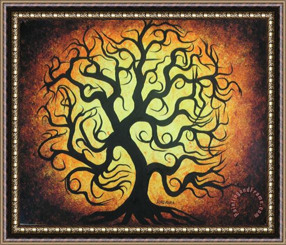 Jordanka Yaretz Curly Autumn Tree Framed Print