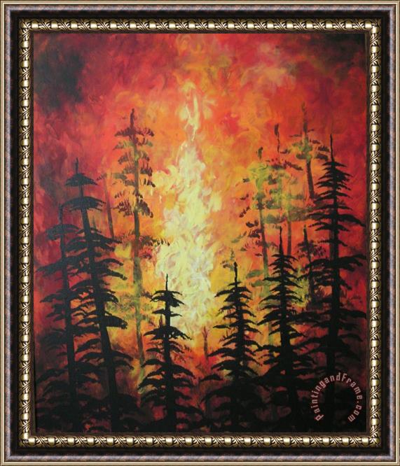 Jordanka Yaretz Kelowna Wild Fires Framed Painting