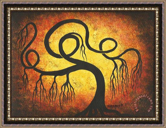 Jordanka Yaretz Sunny Willow tree Framed Painting