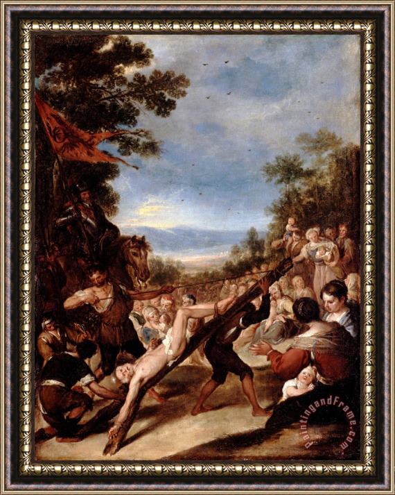 Jose Antolinez The Crucifixion of Saint Peter Framed Painting