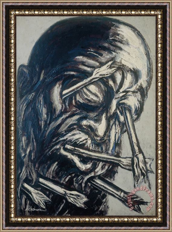 Jose Clemente Orozco Head Pierced with Arrows, From The Los Teules Series Framed Painting