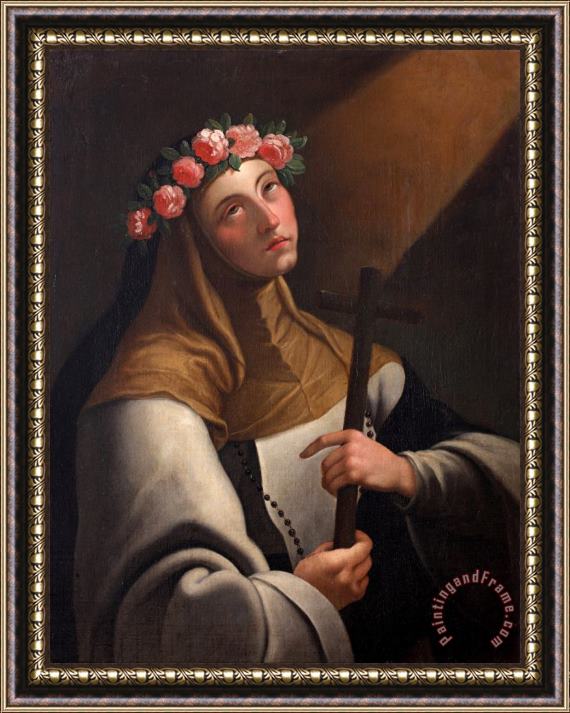 Jose del Pozo  Saint Rose of Lima Framed Painting