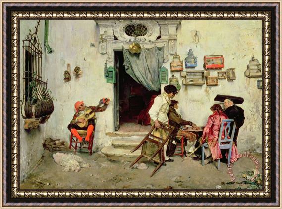 Jose Jimenes Aranda Figaro's Shop Framed Painting