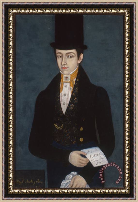 Jose Maria Estrada Portrait of Miguel Arochi Y Baeza Framed Print