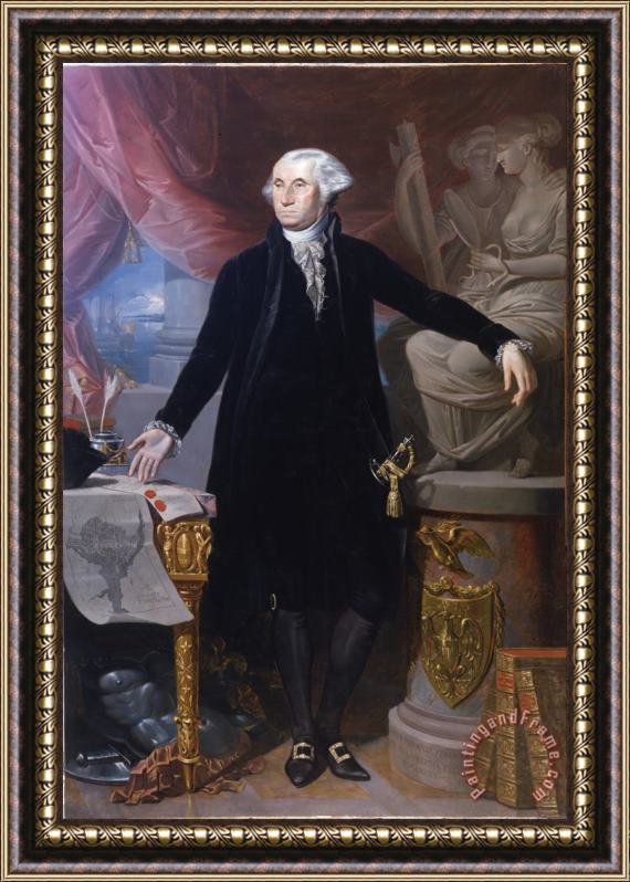 Jose Perovani Retrato De George Washington Framed Painting