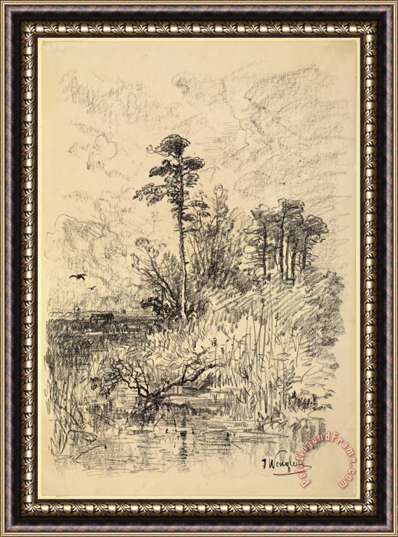 Josef Wenglein  River Landscape Framed Print