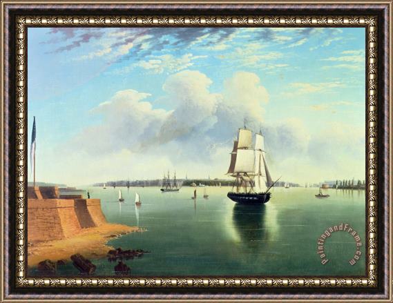 Joseph B Pringle View of New York from Bedloes Island Framed Print