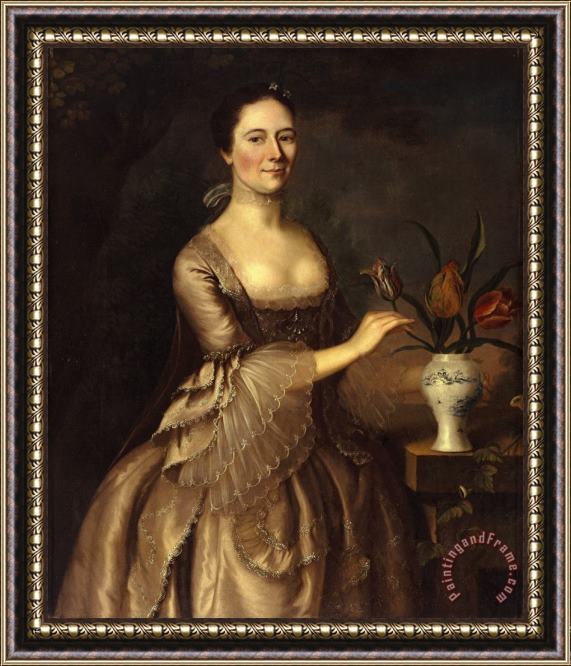Joseph Blackburn Portrait of a Woman Framed Painting