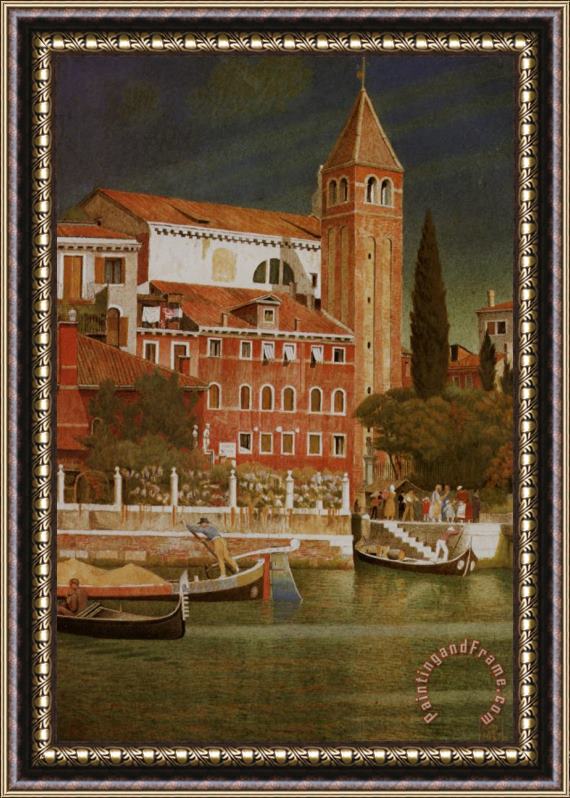 Joseph Edward Southall The Tower of San Vitale Framed Painting