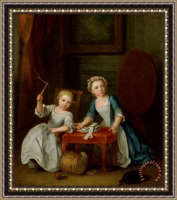 Joseph Francis Nollekens Children at Play, Probably The Artist's Son Jacobus And Daughter Maria Joanna Sophia Framed Print