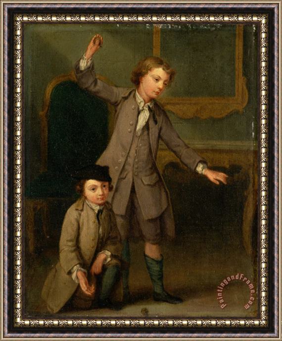 Joseph Francis Nollekens Portrait of Two Boys, Probably Joseph And John Joseph Nollekens Framed Painting