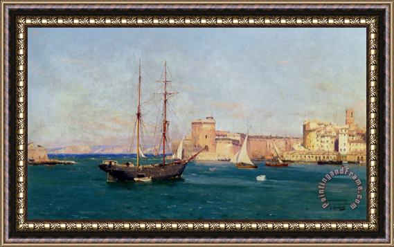 Joseph Garibaldi Le Port De Marseille Framed Painting