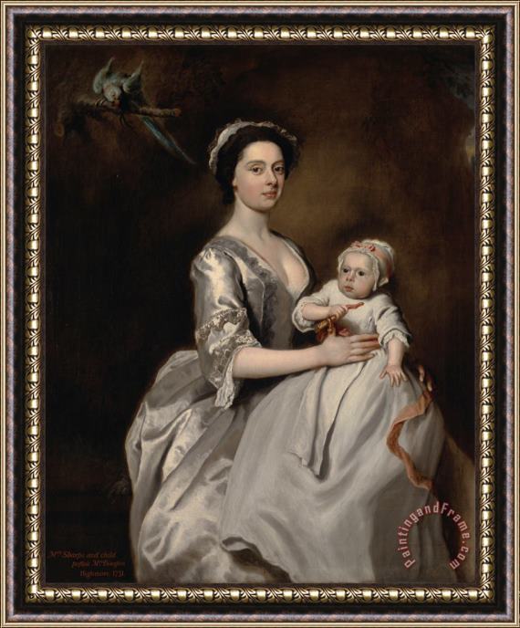 Joseph Highmore Mrs. Sharpe And Her Child Framed Print
