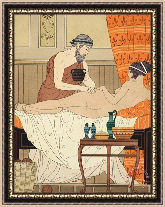 Joseph Kuhn-Regnier Application Of White Egyptian Perfume To The Hip Framed Painting