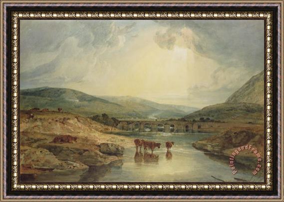 Joseph Mallord William Turner Bridge over the Usk Framed Painting