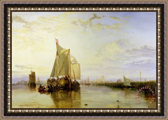 Joseph Mallord William Turner Dort or Dordrecht - The Dort Packet-Boat from Rotterdam Becalmed Framed Painting