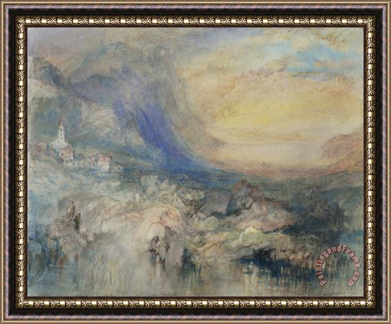 Joseph Mallord William Turner Goldau, with The Lake of Zug in The Distance: Sample Study Framed Painting