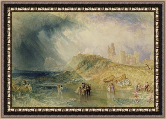 Joseph Mallord William Turner Holy Island - Northumberland Framed Painting