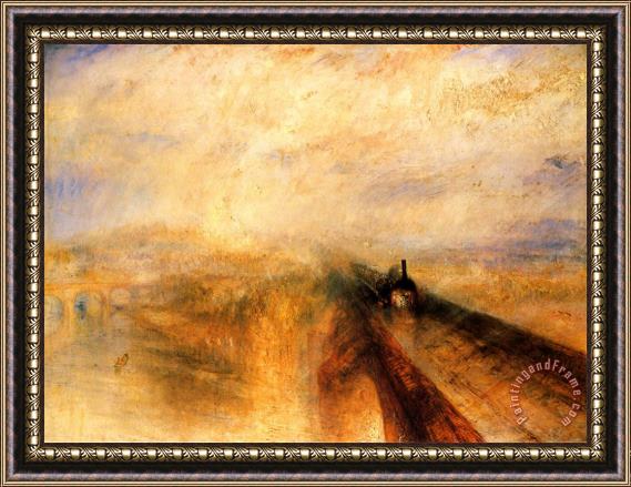 Joseph Mallord William Turner Rain, Steam And Speed The Great Western Railway Framed Painting
