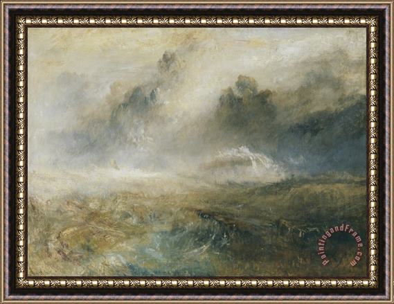 Joseph Mallord William Turner Rough Sea with Wreckage Framed Painting