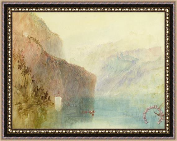 Joseph Mallord William Turner Tell's Chapel - Lake Lucerne Framed Painting