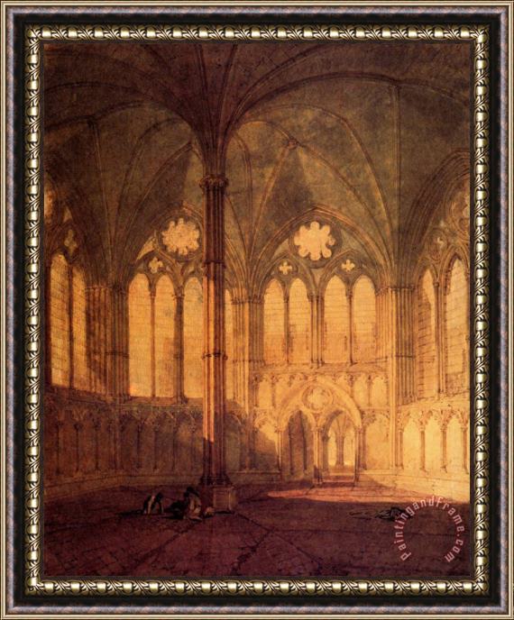 Joseph Mallord William Turner The Chapter House, Salisbury Chathedral Framed Painting