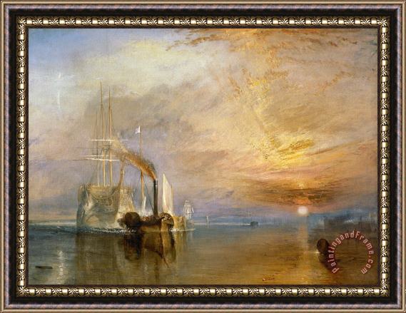 Joseph Mallord William Turner The Fighting Temeraire Tugged to her Last Berth to be Broken up Framed Print