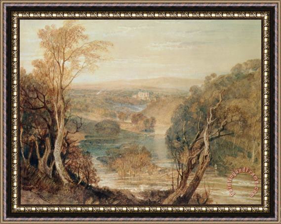 Joseph Mallord William Turner The River Wharfe with a Distant View of Barden Tower Framed Painting