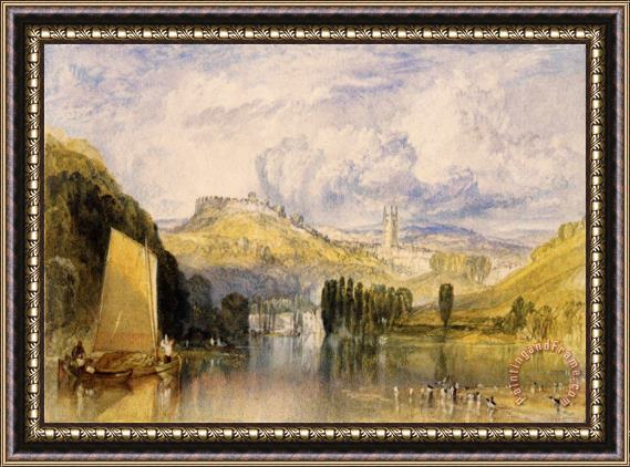 Joseph Mallord William Turner Totnes, in The River Dart Framed Painting