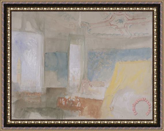 Joseph Mallord William Turner Turner's Bedroom in The Palazzo Giustinian (the Hotel Europa), Venice Framed Painting
